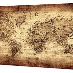 World Map Wall Art for Office Vintage Brown World Map Poster Prints Canvas Photo